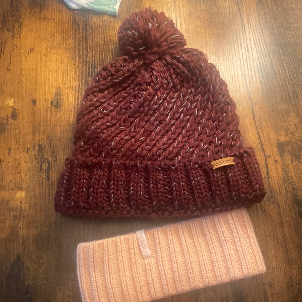 Adidas toboggan and head wrap